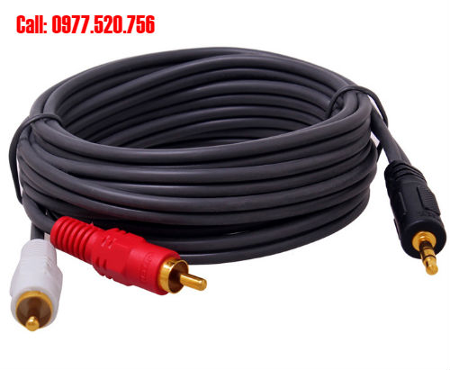 Dây loa 3.5mm ra 2 đầu RCA dài 3m Dtech ( dây loa 1 ra 2 Dtech DT-6212)